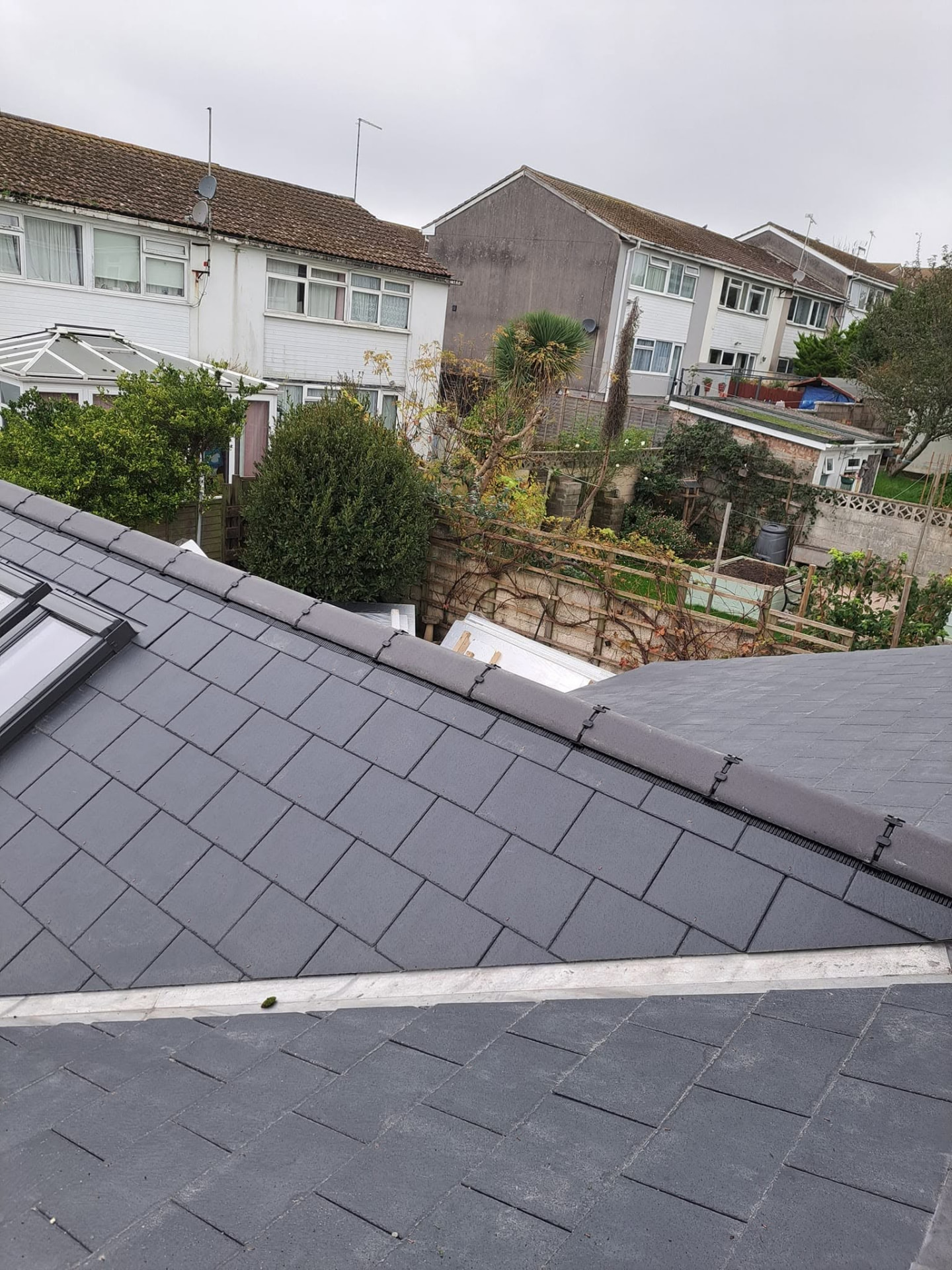 House extension: slate roof rooflights, completed work, supplied project photograph