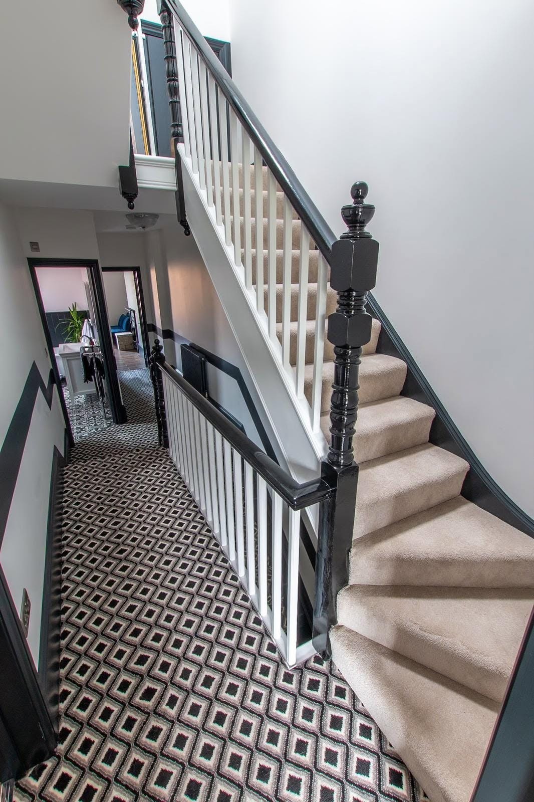 Home refurbishment: hallway staircase, completed work, supplied project photograph