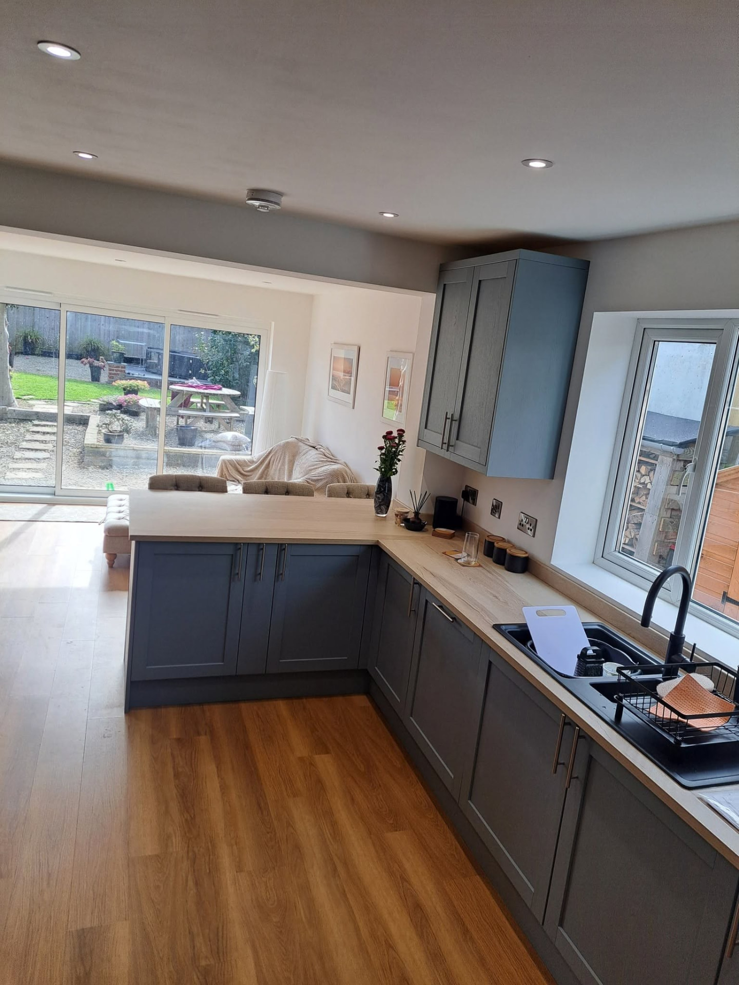 House extension: open plan kitchen, completed work, supplied project photograph