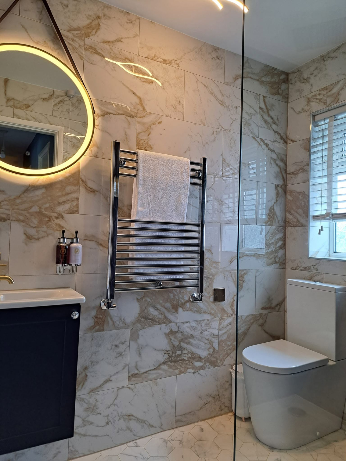 Home refurbishment: shower room, completed work, supplied project photograph