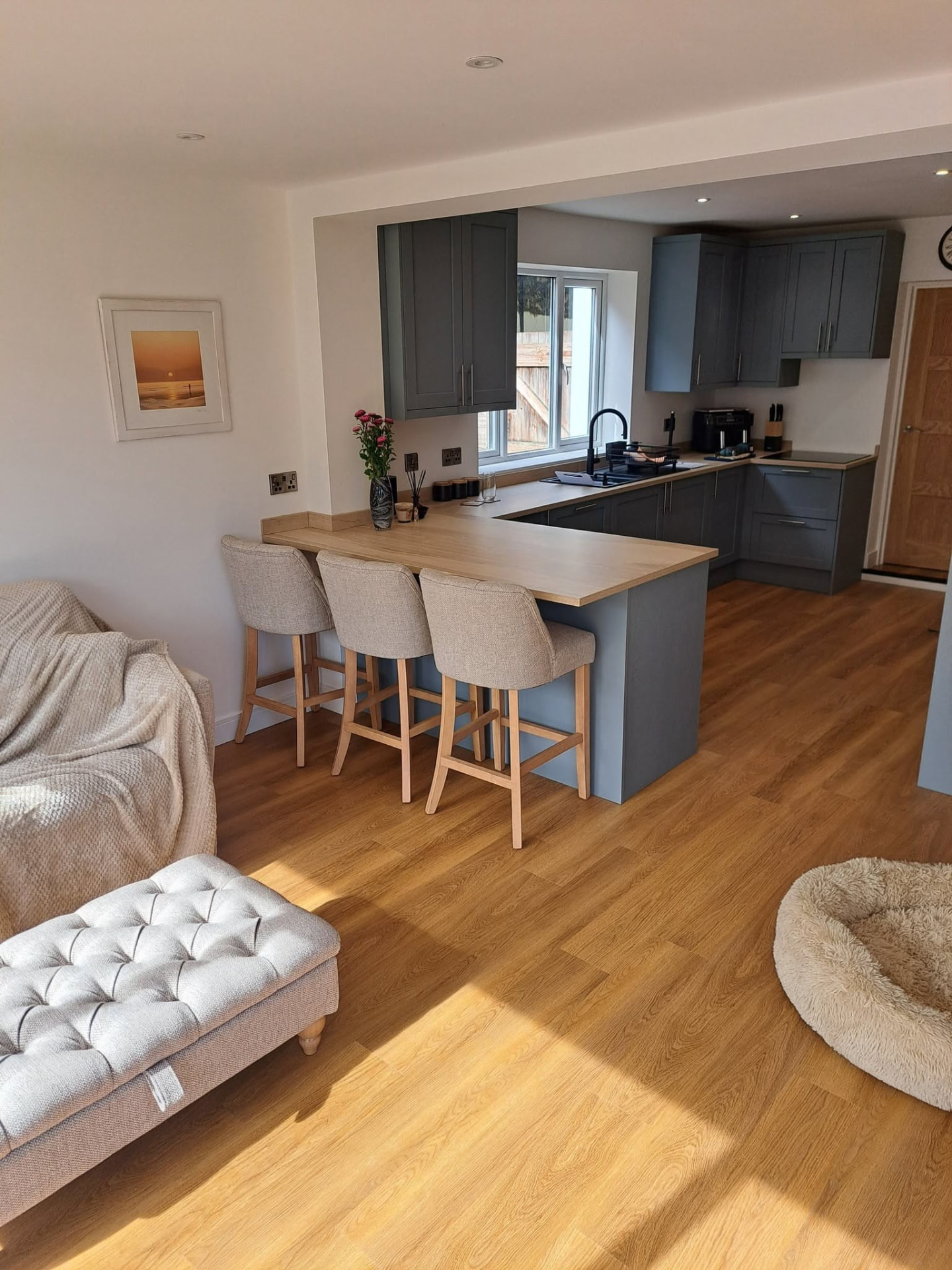 House extension: open plan kitchen, completed work, supplied project photograph