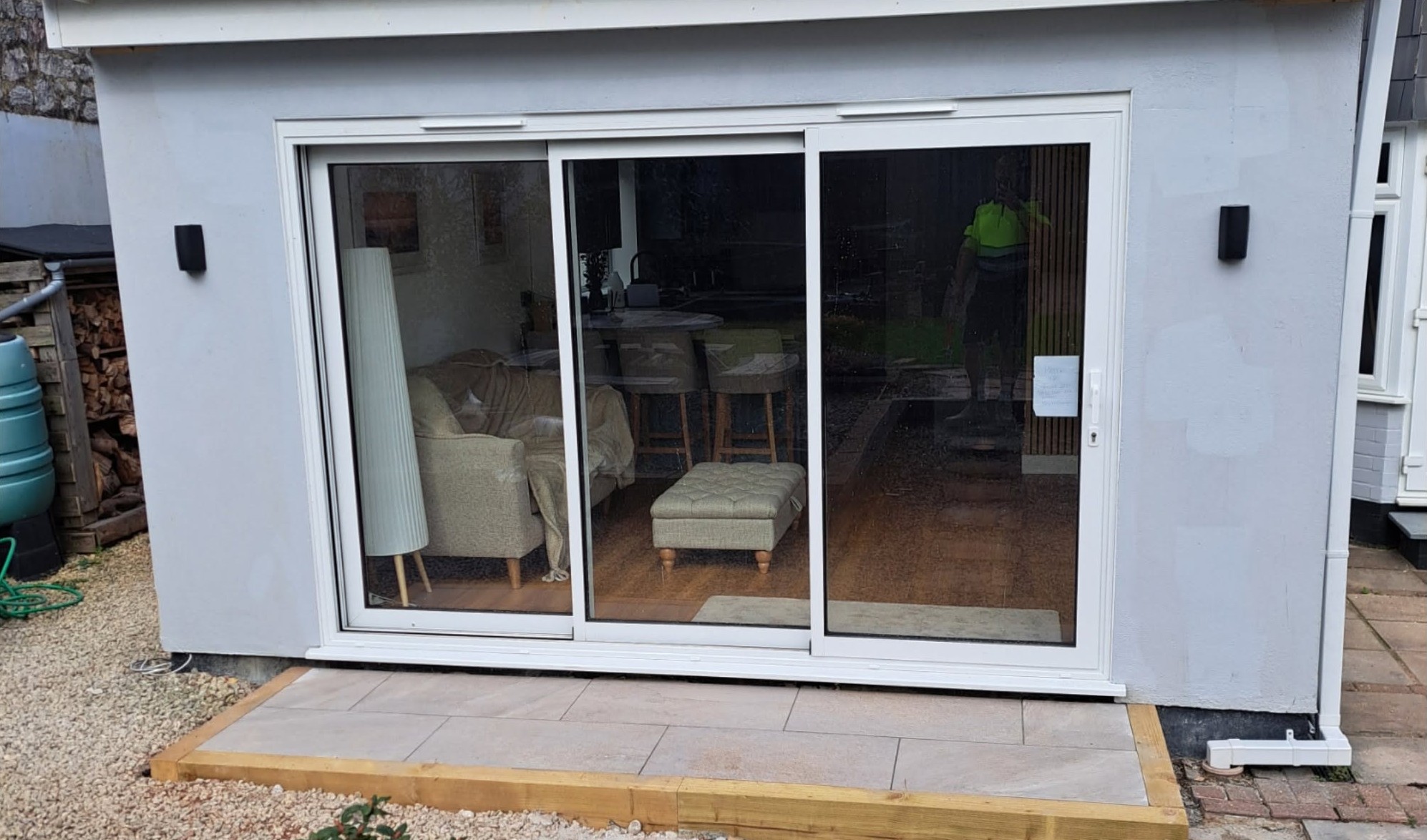 Structural alteration: sliding door opening, completed work, supplied project photograph