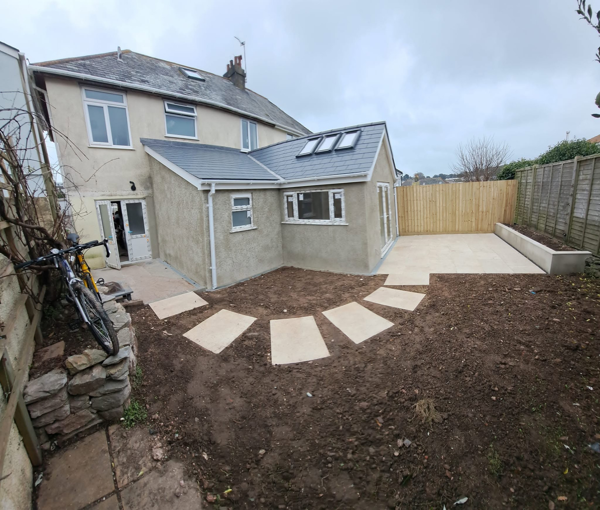 House extension: rear rooflights, completed work, supplied project photograph