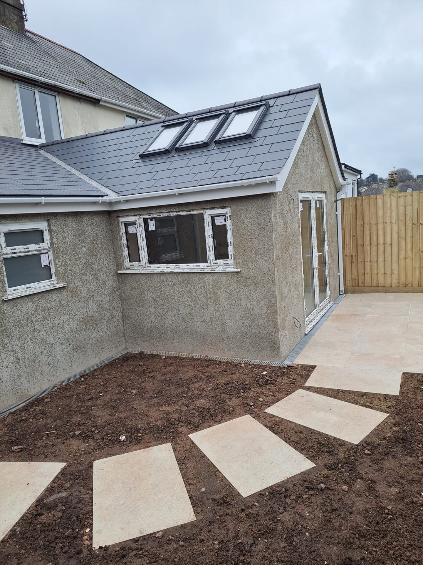 House extension: rear rooflights, completed work, supplied project photograph