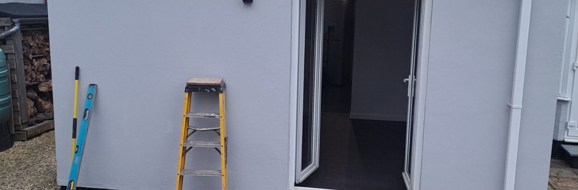 Structural alteration: sliding door opening, before work started, supplied project photograph